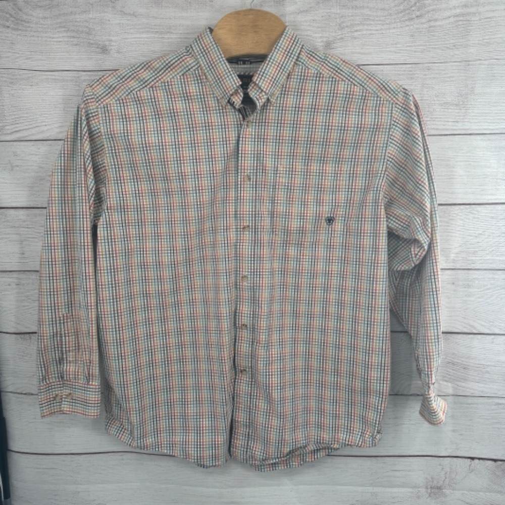 Ariat Pro Series Button Down Shirt Plaid Long Sleeve Western‎ XXL 2XL Cowboy